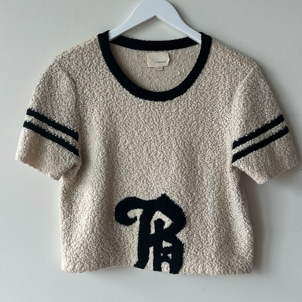 Band of outsiders cropped short sleeve sweater